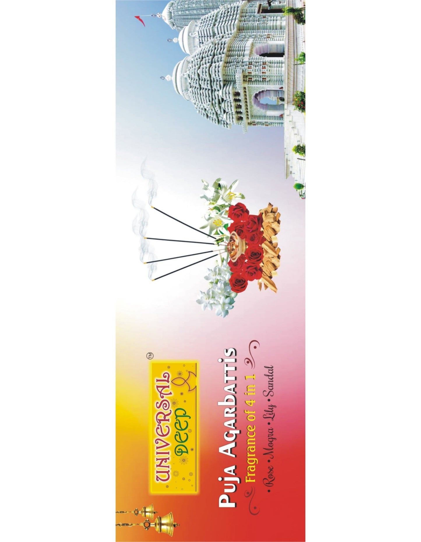 Universal Deep 4in1 Puja Agarbatti (Rose, Mogra, Lily, Sandal)